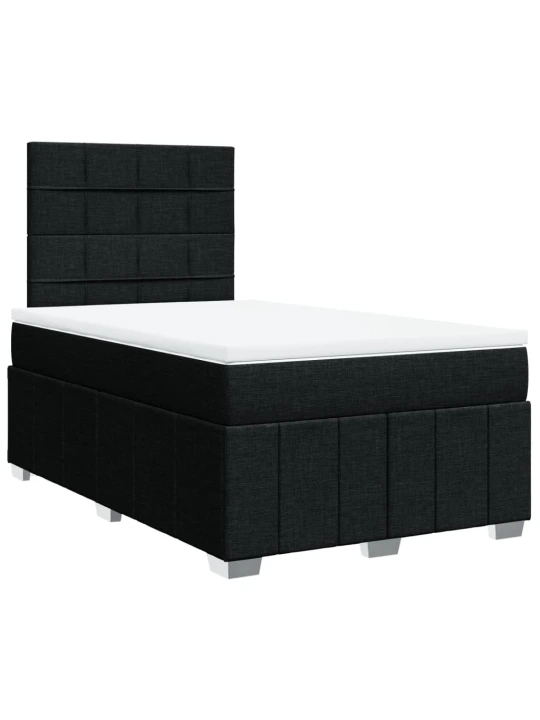 Box spring postel s matrací černá 120x190 cm textil