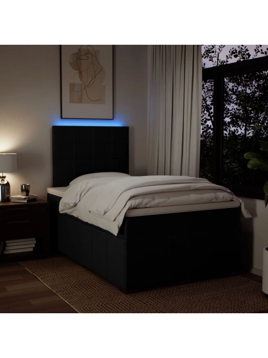 Box spring postel s matrací černá 120x190 cm textil
