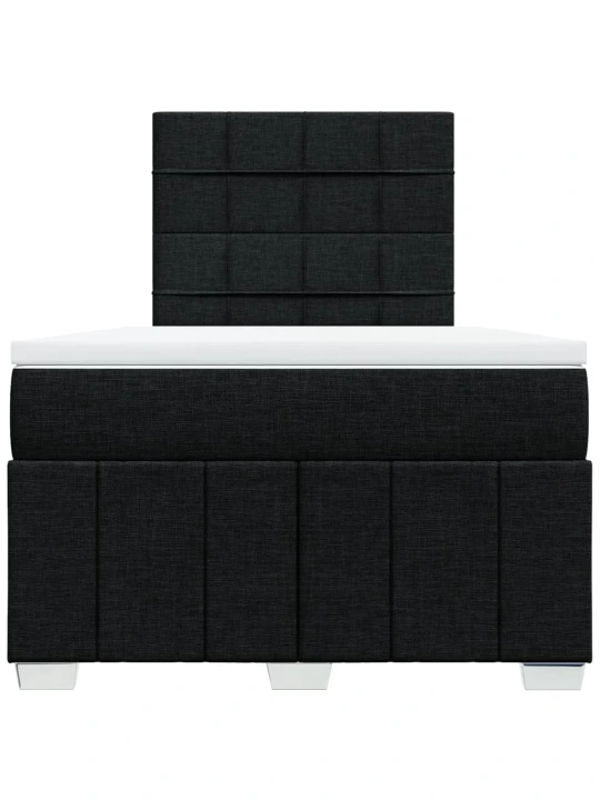 Box spring postel s matrací černá 120x190 cm textil
