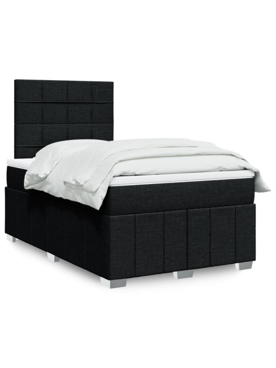 Box spring postel s matrací černá 120x190 cm textil