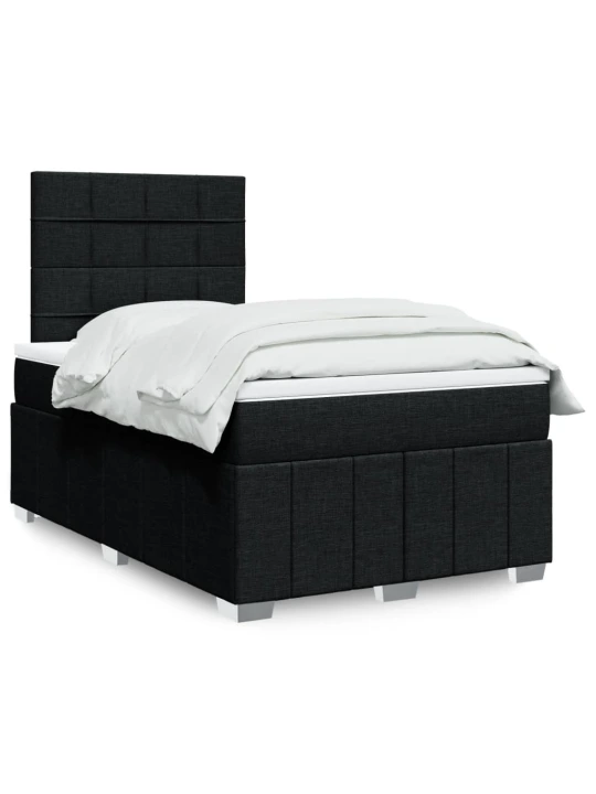 Box spring postel s matrací černá 120x190 cm textil