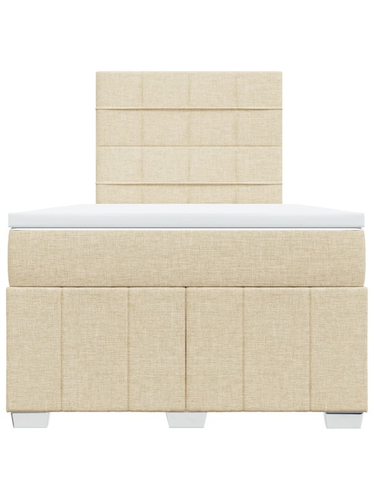 Box spring postel s matrací krémová 120x190 cm textil