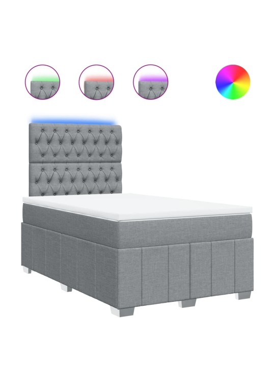 Box spring postel s matrací světle šedá 120x190 cm textil