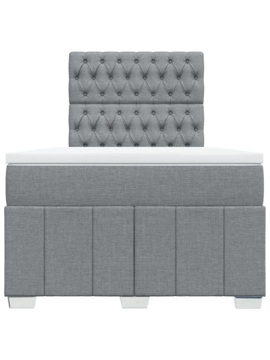 Box spring postel s matrací světle šedá 120x190 cm textil