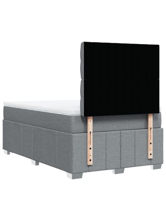 Box spring postel s matrací světle šedá 120x190 cm textil