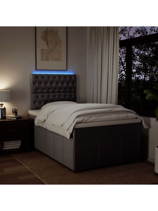 Box spring postel s matrací tmavě šedá 120x190 cm textil