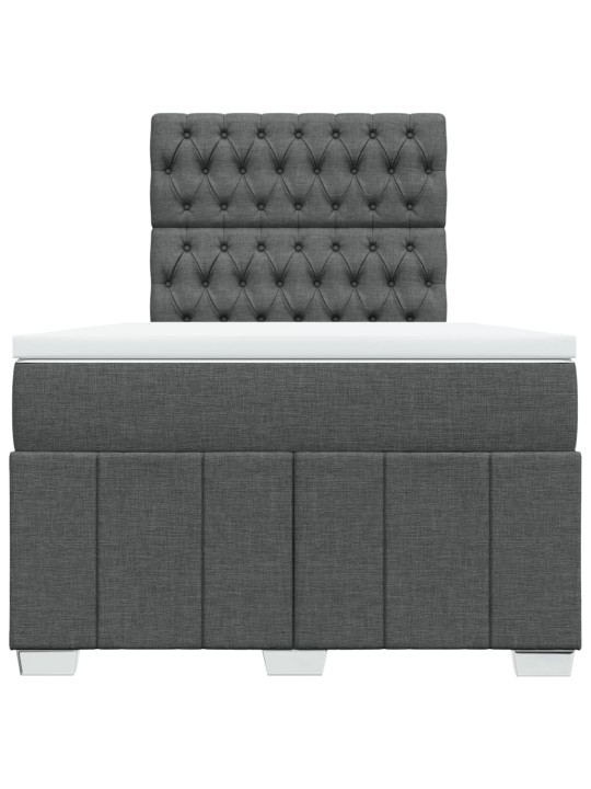 Box spring postel s matrací tmavě šedá 120x190 cm textil