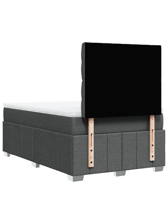 Box spring postel s matrací tmavě šedá 120x190 cm textil