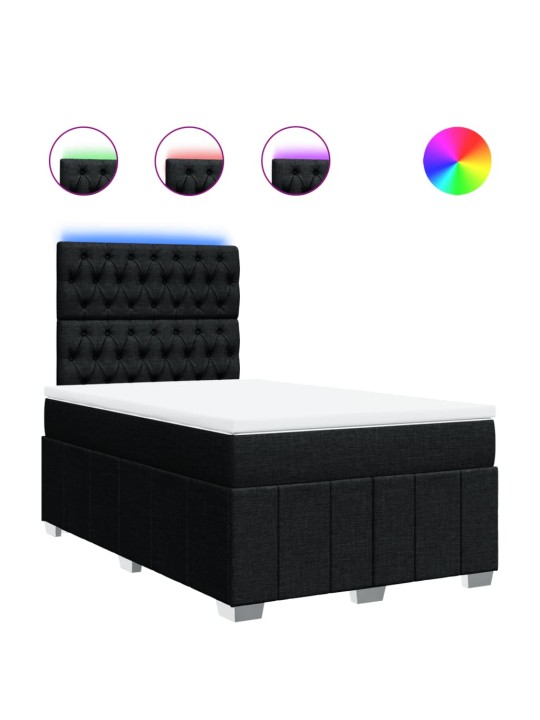 Box spring postel s matrací černá 120x190 cm textil