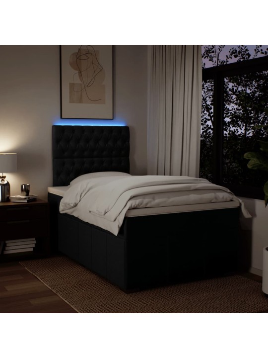 Box spring postel s matrací černá 120x190 cm textil