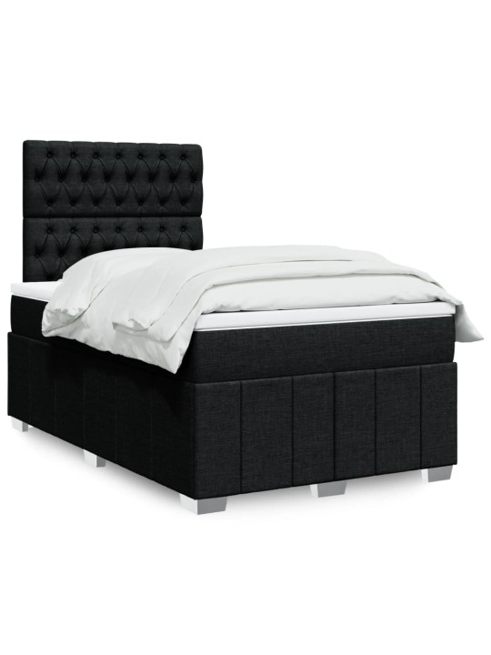 Box spring postel s matrací černá 120x190 cm textil
