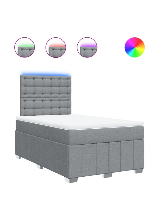 Box spring postel s matrací světle šedá 120x190 cm textil