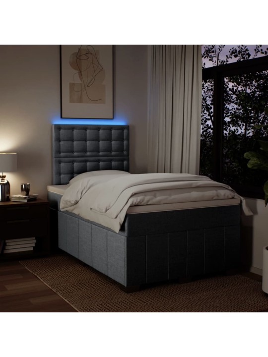 Box spring postel s matrací světle šedá 120x190 cm textil