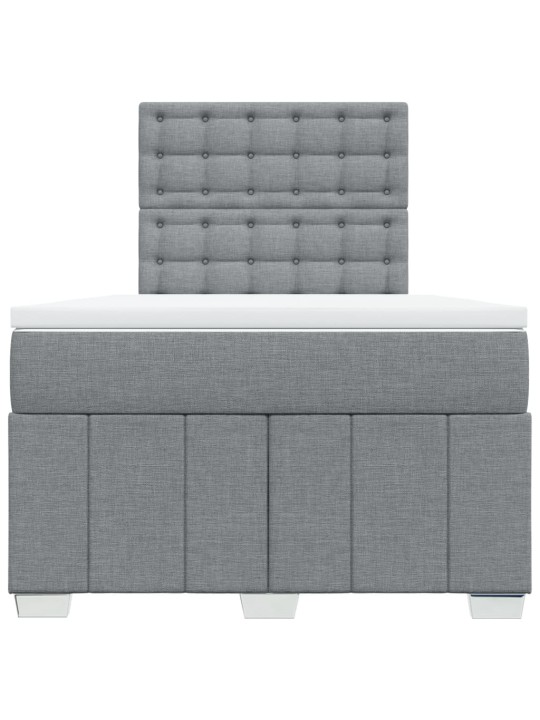 Box spring postel s matrací světle šedá 120x190 cm textil