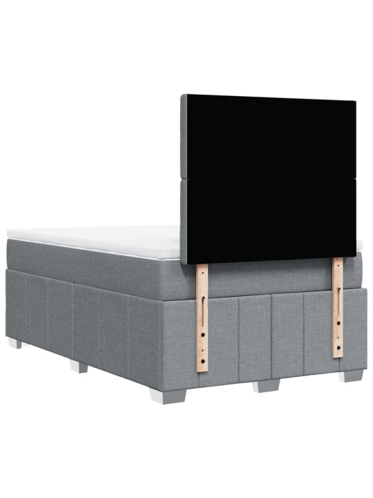 Box spring postel s matrací světle šedá 120x190 cm textil