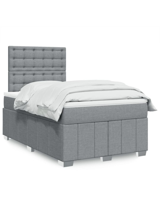 Box spring postel s matrací světle šedá 120x190 cm textil