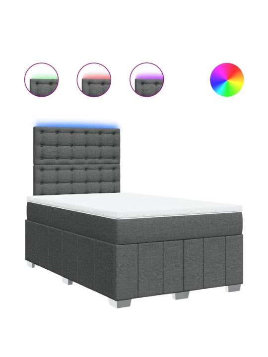 Box spring postel s matrací tmavě šedá 120x190 cm textil