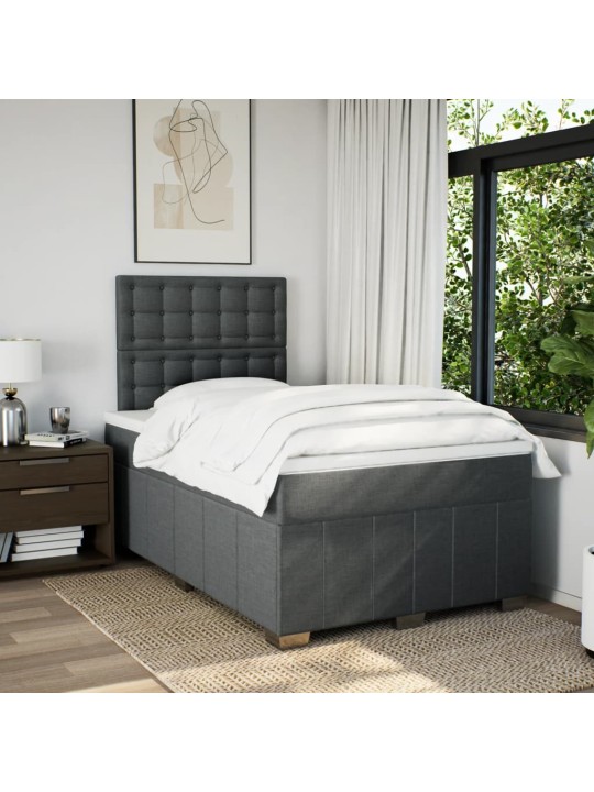 Box spring postel s matrací tmavě šedá 120x190 cm textil