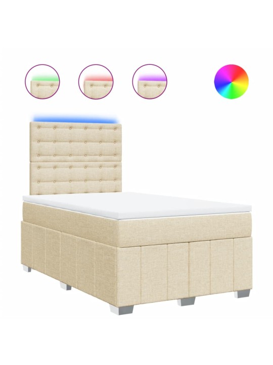 Box spring postel s matrací krémová 120x190 cm textil