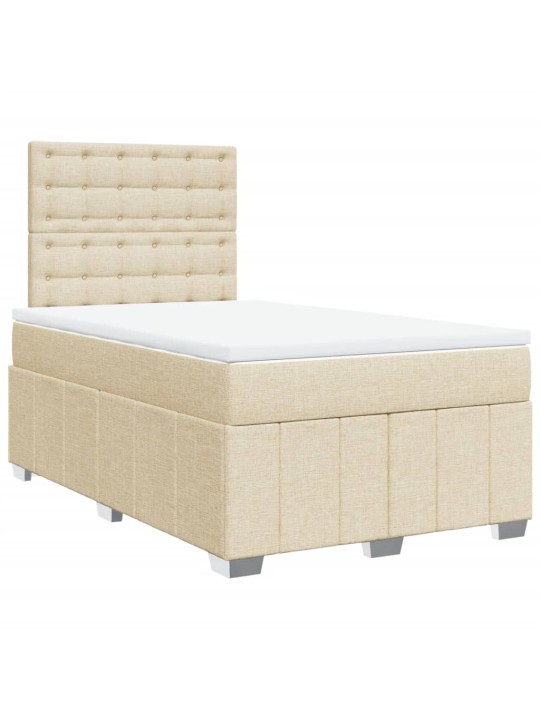 Box spring postel s matrací krémová 120x190 cm textil