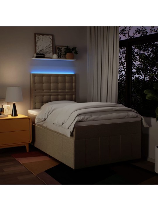 Box spring postel s matrací krémová 120x190 cm textil