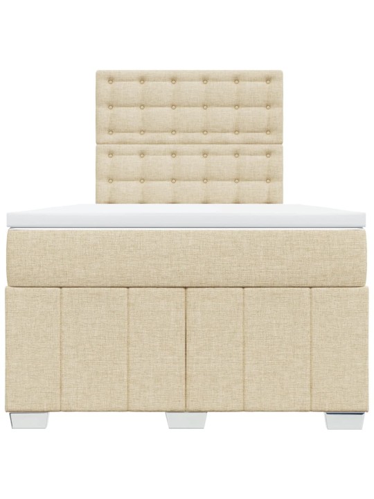 Box spring postel s matrací krémová 120x190 cm textil