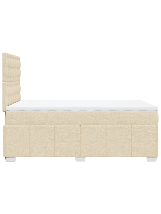 Box spring postel s matrací krémová 120x190 cm textil