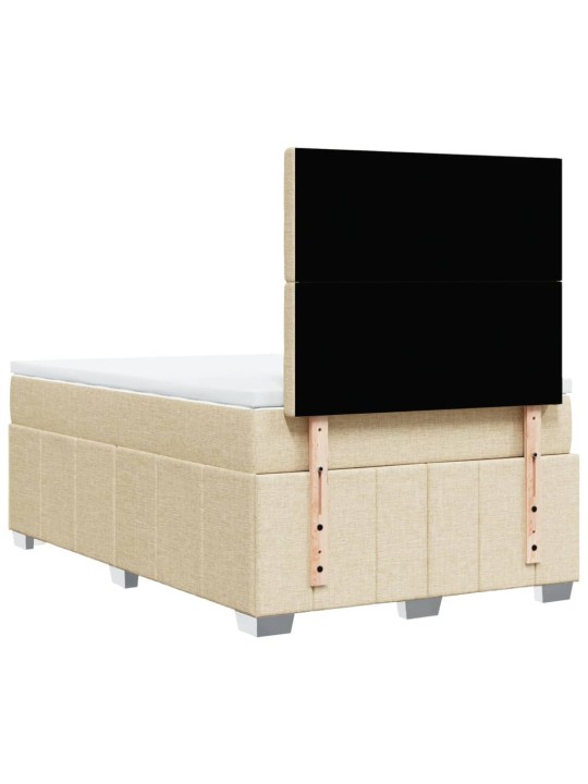 Box spring postel s matrací krémová 120x190 cm textil