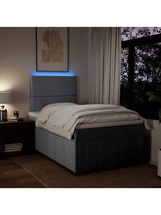 Box spring postel s matrací světle šedá 120 x 200 cm textil