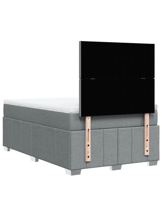 Box spring postel s matrací světle šedá 120 x 200 cm textil