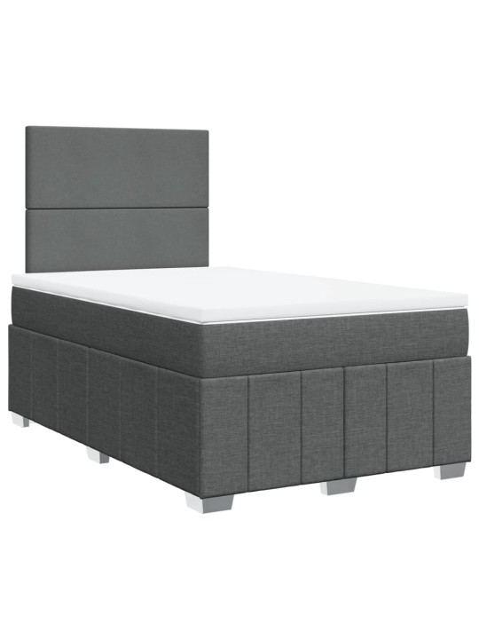 Box spring postel s matrací tmavě šedá 120x200 cm textil