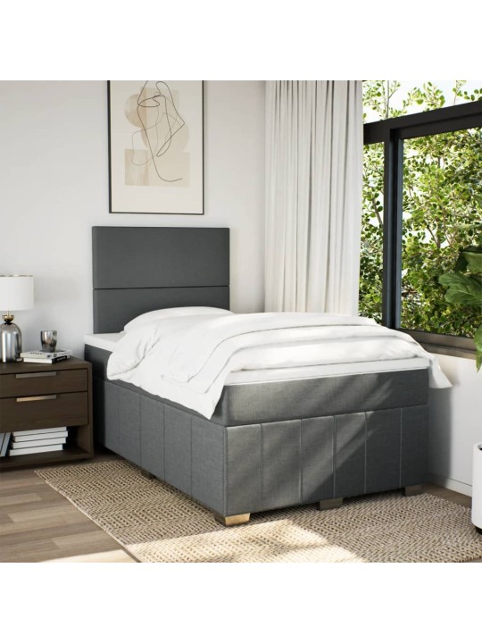 Box spring postel s matrací tmavě šedá 120x200 cm textil