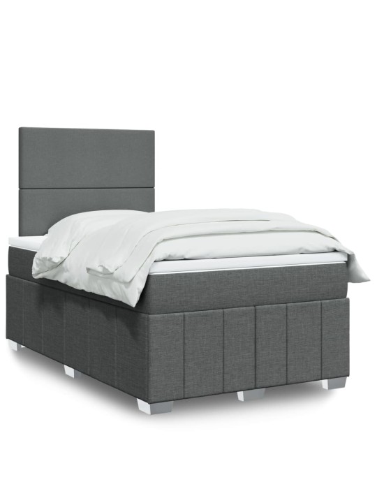 Box spring postel s matrací tmavě šedá 120x200 cm textil
