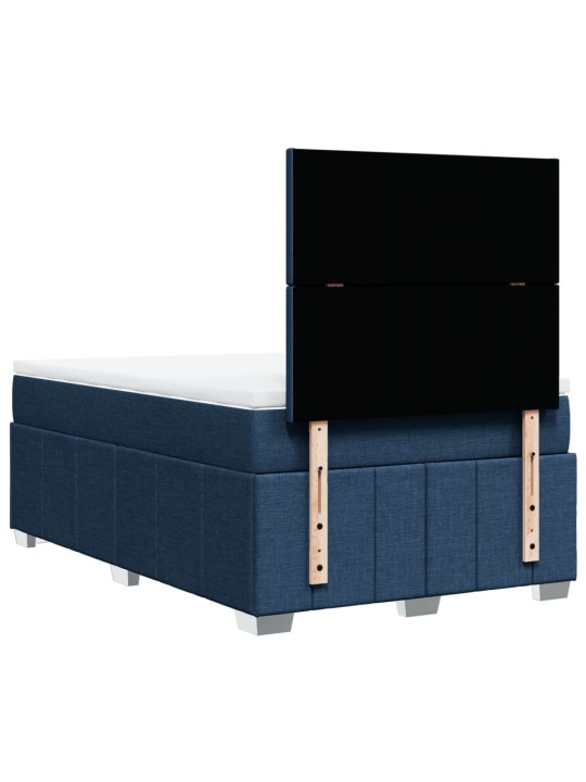 Box spring postel s matrací modrá 120x200 cm textil