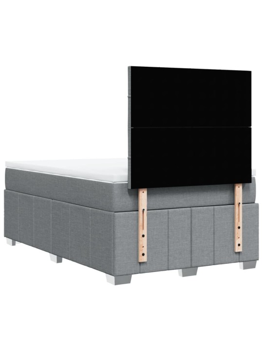 Box spring postel s matrací světle šedá 120 x 200 cm textil