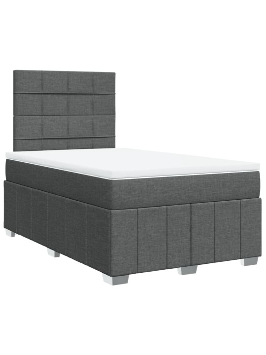 Box spring postel s matrací tmavě šedá 120x200 cm textil
