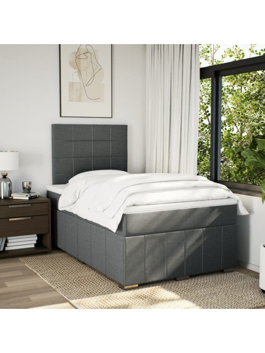Box spring postel s matrací tmavě šedá 120x200 cm textil