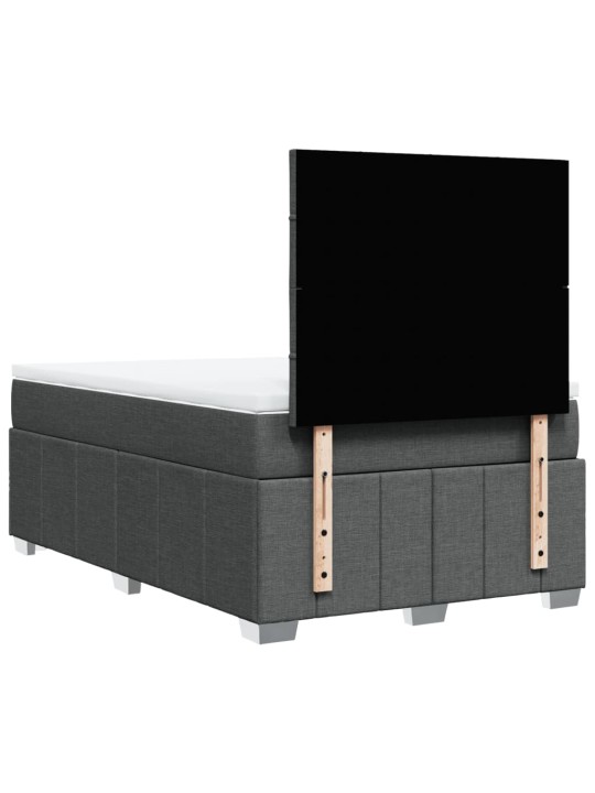 Box spring postel s matrací tmavě šedá 120x200 cm textil