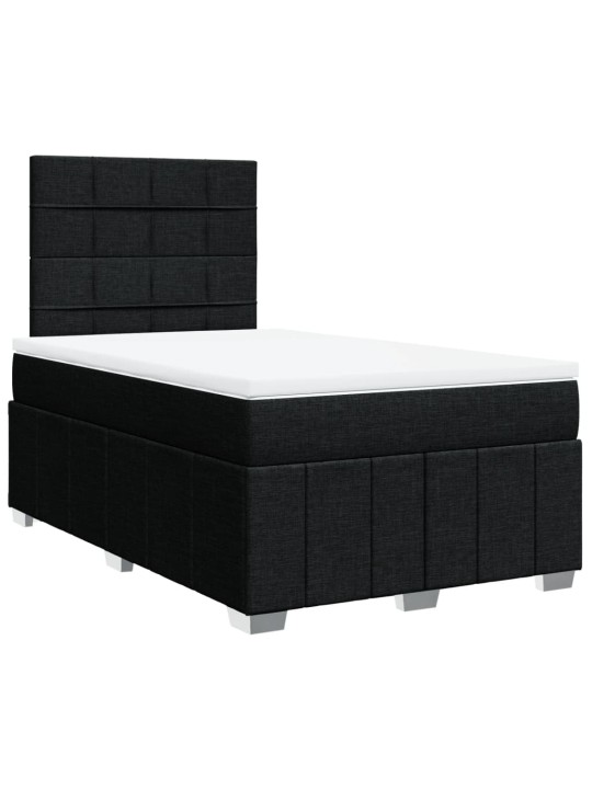 Box spring postel s matrací černá 120x200 cm textil
