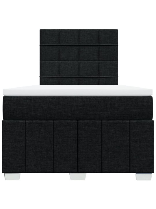 Box spring postel s matrací černá 120x200 cm textil