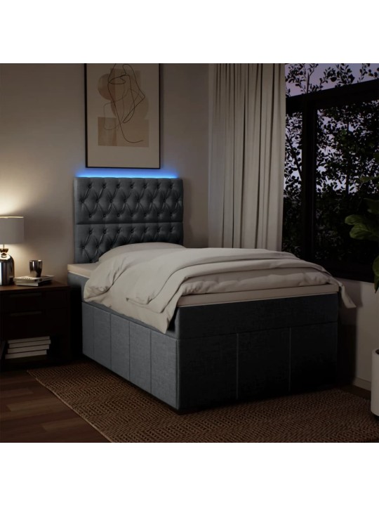 Box spring postel s matrací světle šedá 120 x 200 cm textil
