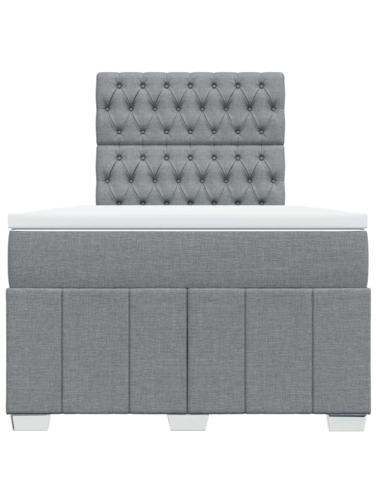 Box spring postel s matrací světle šedá 120 x 200 cm textil