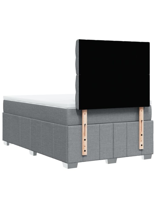 Box spring postel s matrací světle šedá 120 x 200 cm textil
