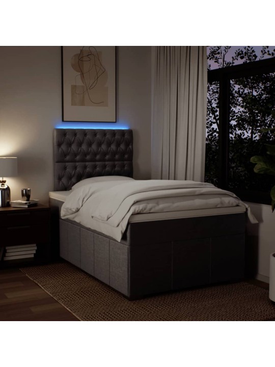 Box spring postel s matrací tmavě šedá 120x200 cm textil