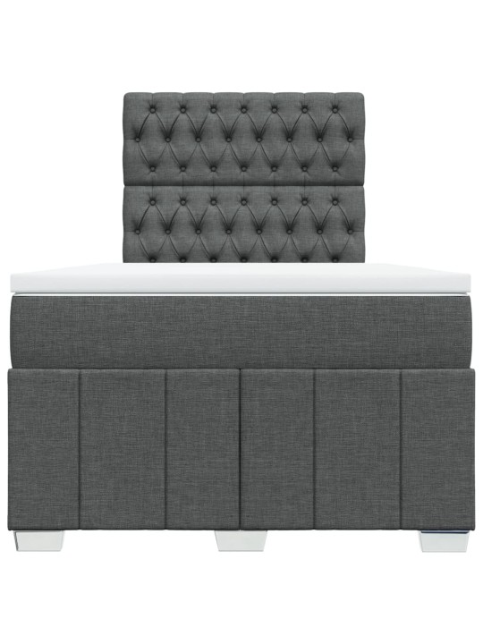 Box spring postel s matrací tmavě šedá 120x200 cm textil