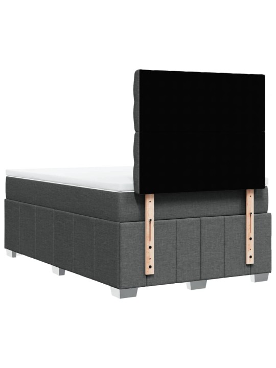 Box spring postel s matrací tmavě šedá 120x200 cm textil