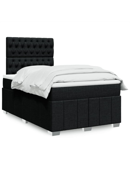 Box spring postel s matrací černá 120x200 cm textil