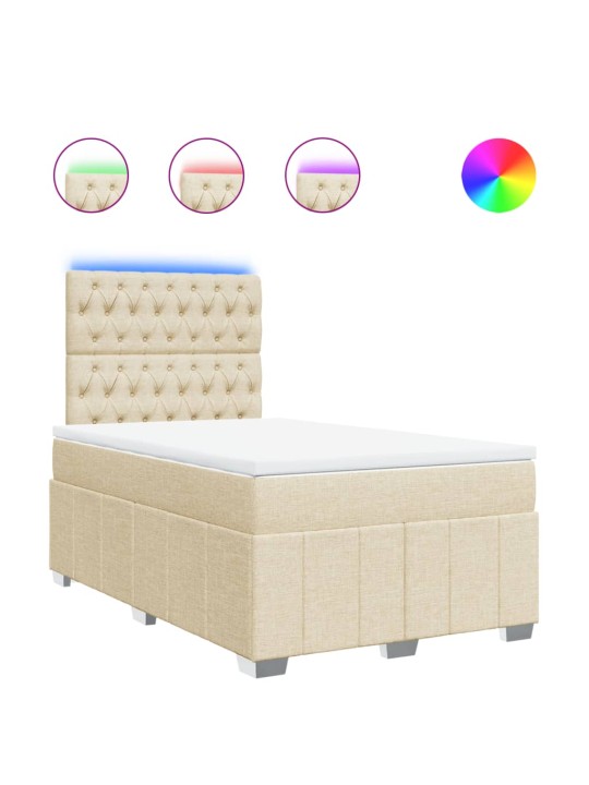 Box spring postel s matrací krémová 120x200 cm textil