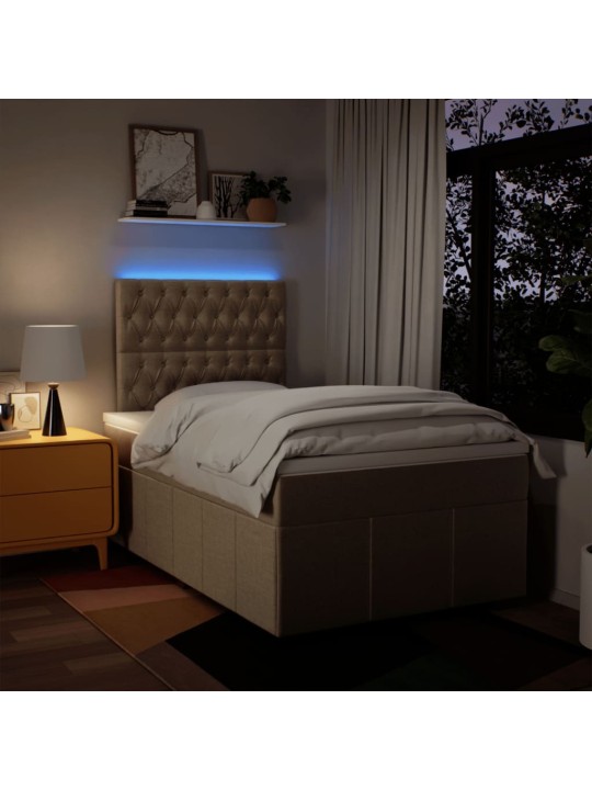 Box spring postel s matrací krémová 120x200 cm textil