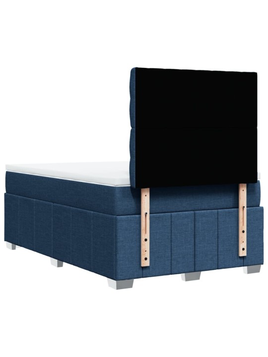 Box spring postel s matrací modrá 120x200 cm textil